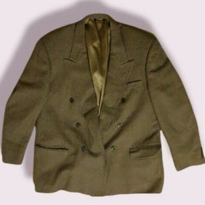 Men's L XL Blazer Tan Monsieur Givenchy Suit Jacket Sport Coat Business Career